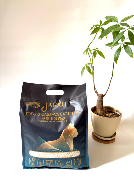 Multiple Cats Family Choice 多貓家庭之選- Jacko Tofu x Cassava Cat Litter 豆腐木薯混合貓砂 | 10 Packs